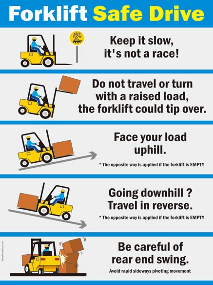 Forklift Safe Drive Poster Stock Illustration - Download Image Now