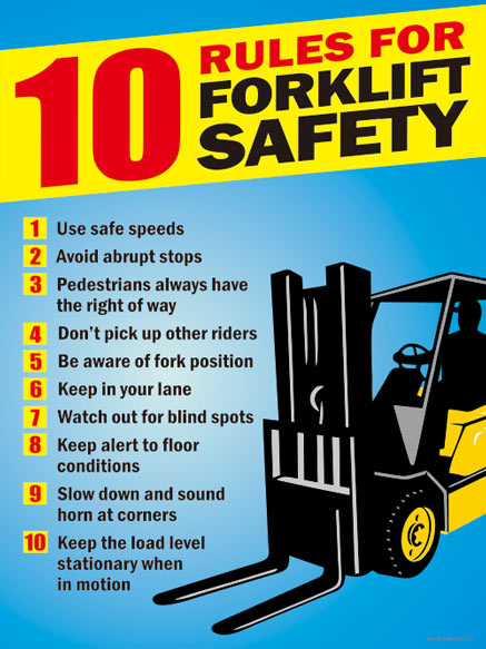 10 rules for forklift safety